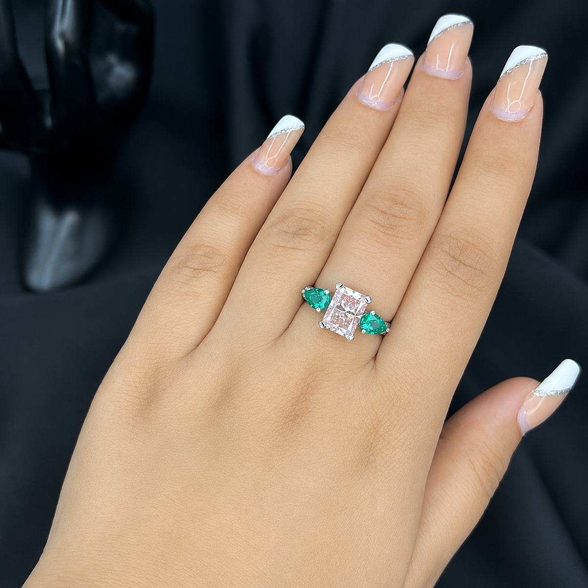 Pear & Emerald Lab-Grown Diamond Ring