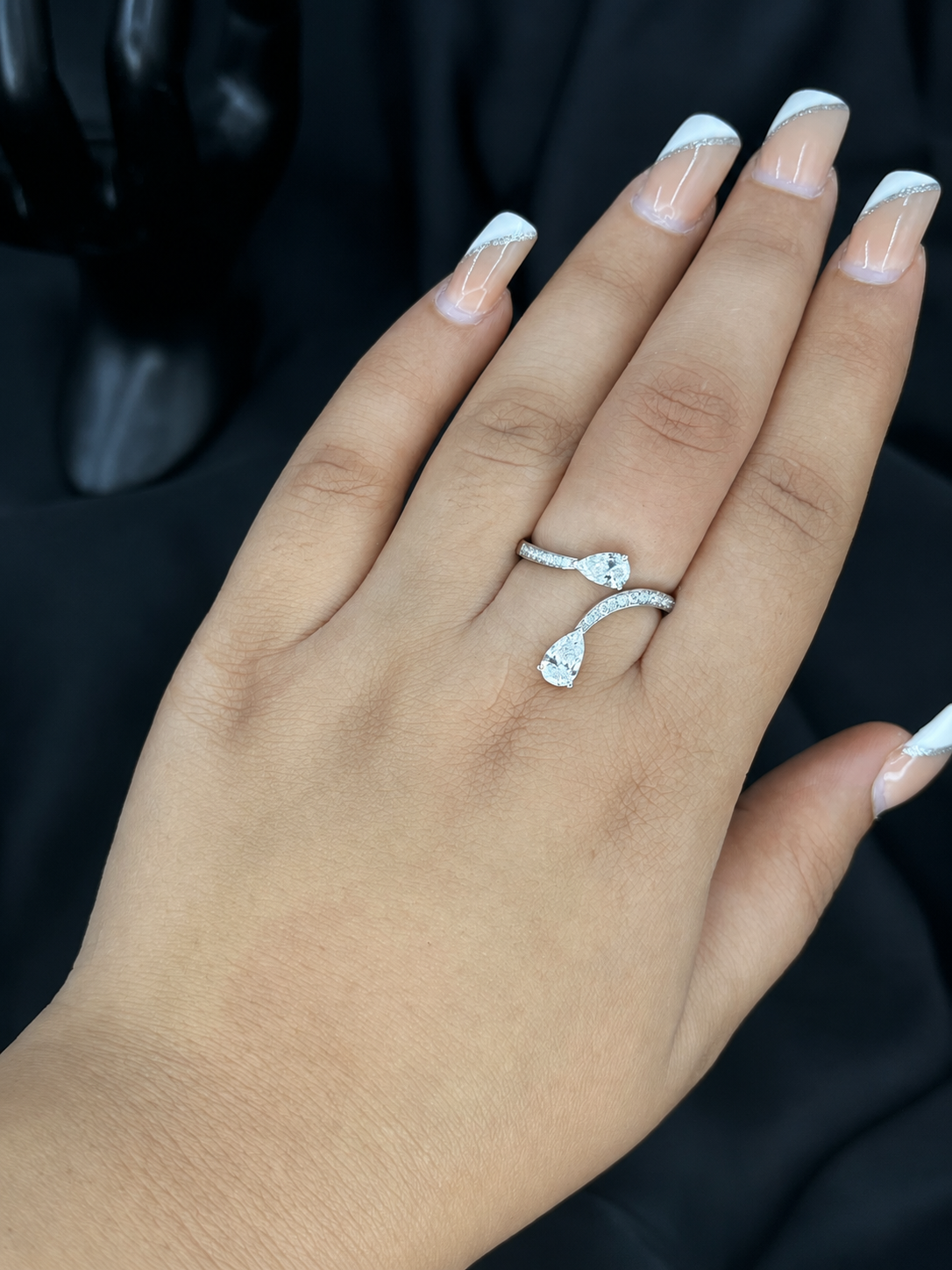 Pear Cut Lab Grown Diamond Bypass Ring