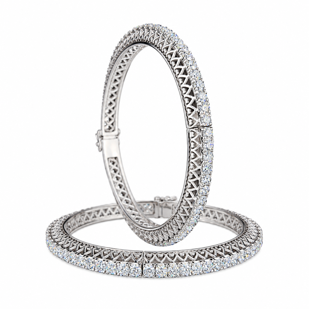 Diamond Bangle for women in 14kt white gold