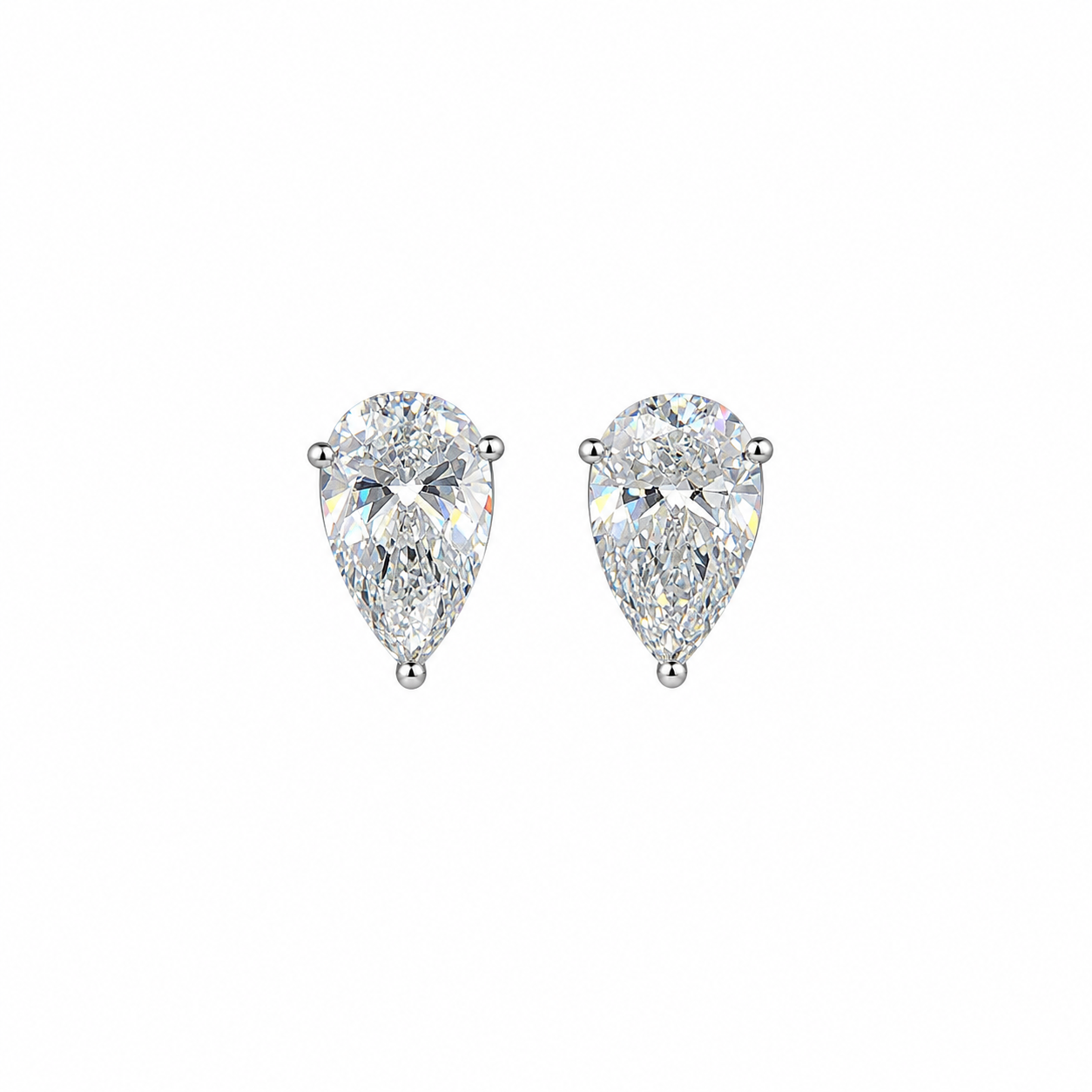 Pear Shape Diamond Stud Earrings for Women