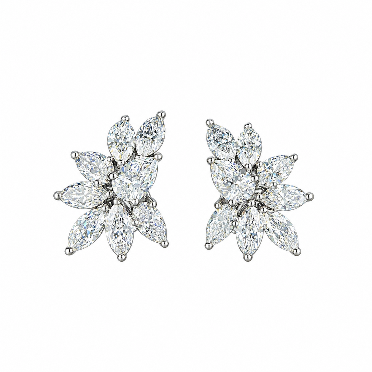 Diamond Flower Earrings for Women