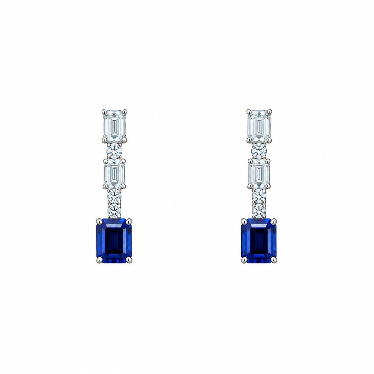 Baguette Cut Diamond Earrings