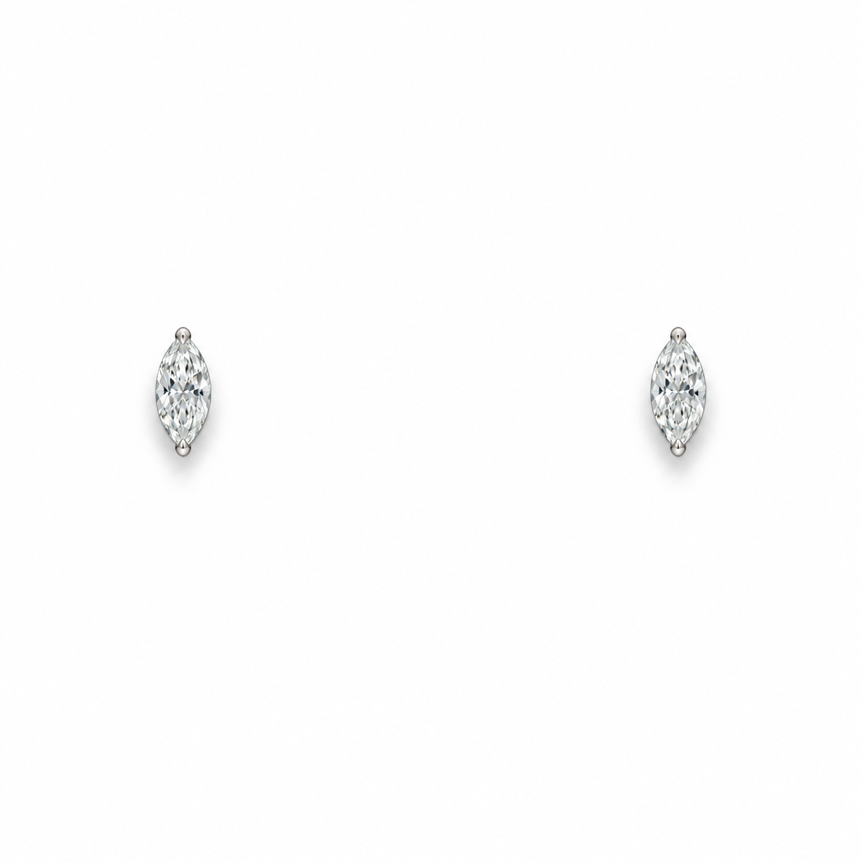 Vira Earth 14K White Gold Marquise Shape Diamond Earrings