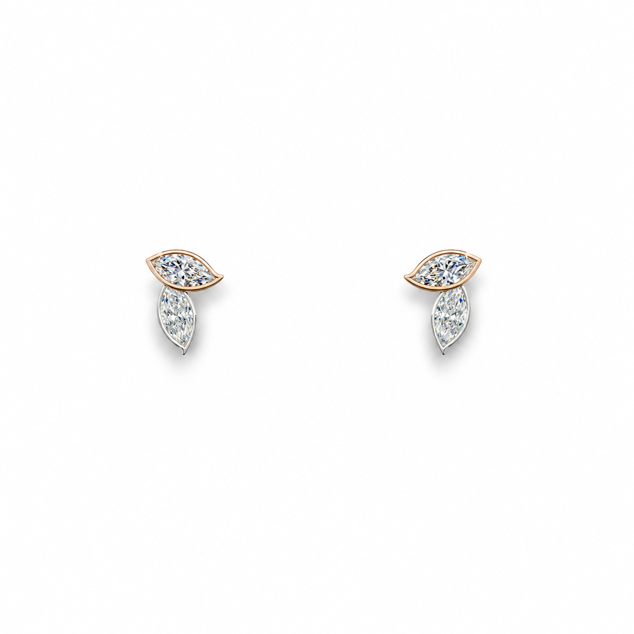 Vira Earth 14K White & Rose Gold Diamond Earrings
