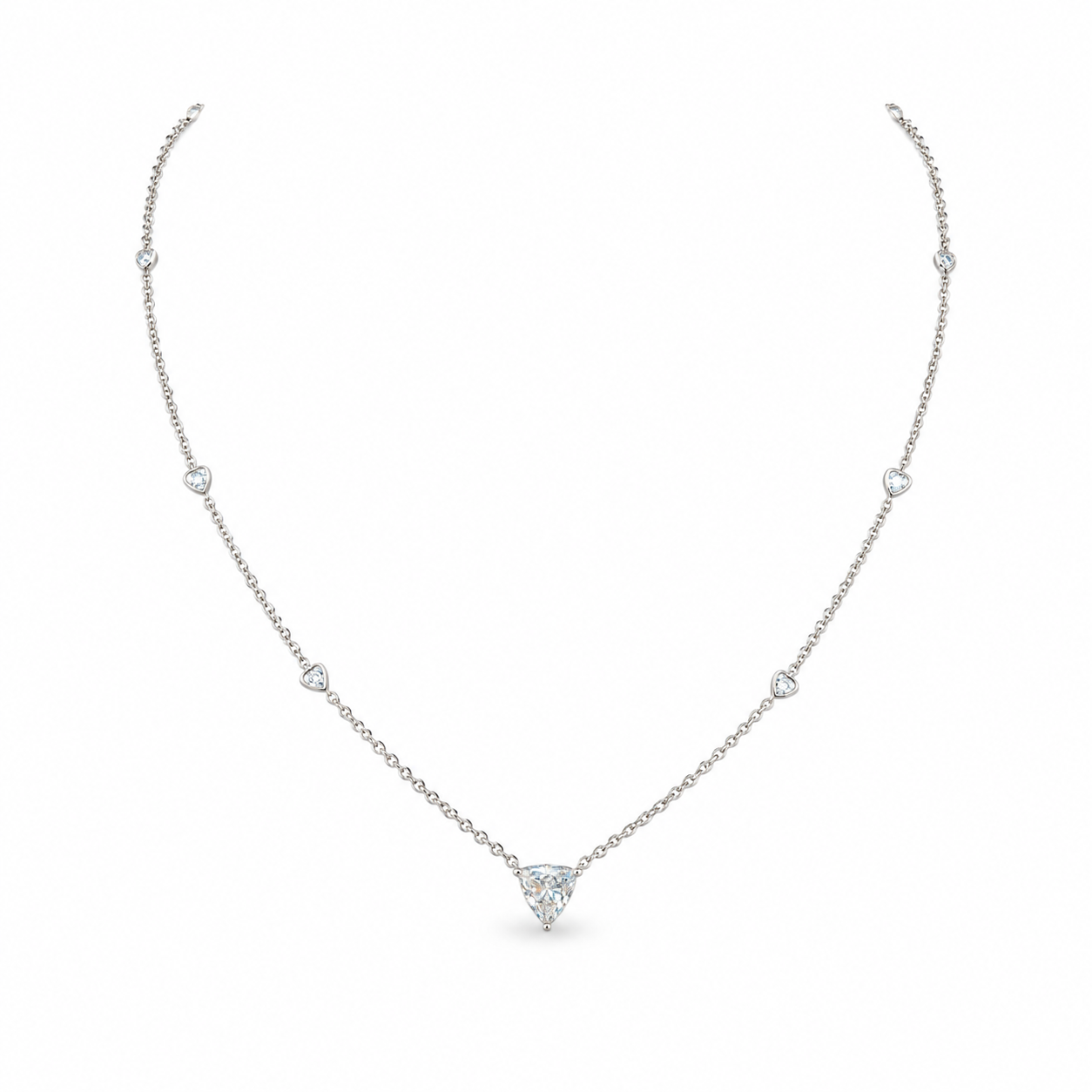 Vira Earth 14K White Gold Trillion Cut Diamond Pendant