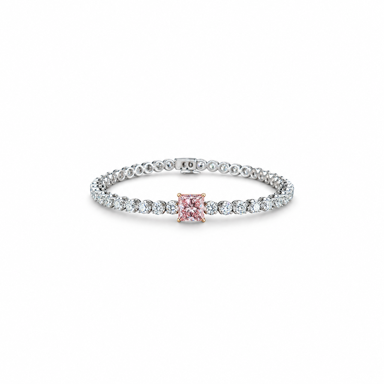 Vira Earth 14K White Gold Princess Cut Diamond Bracelet