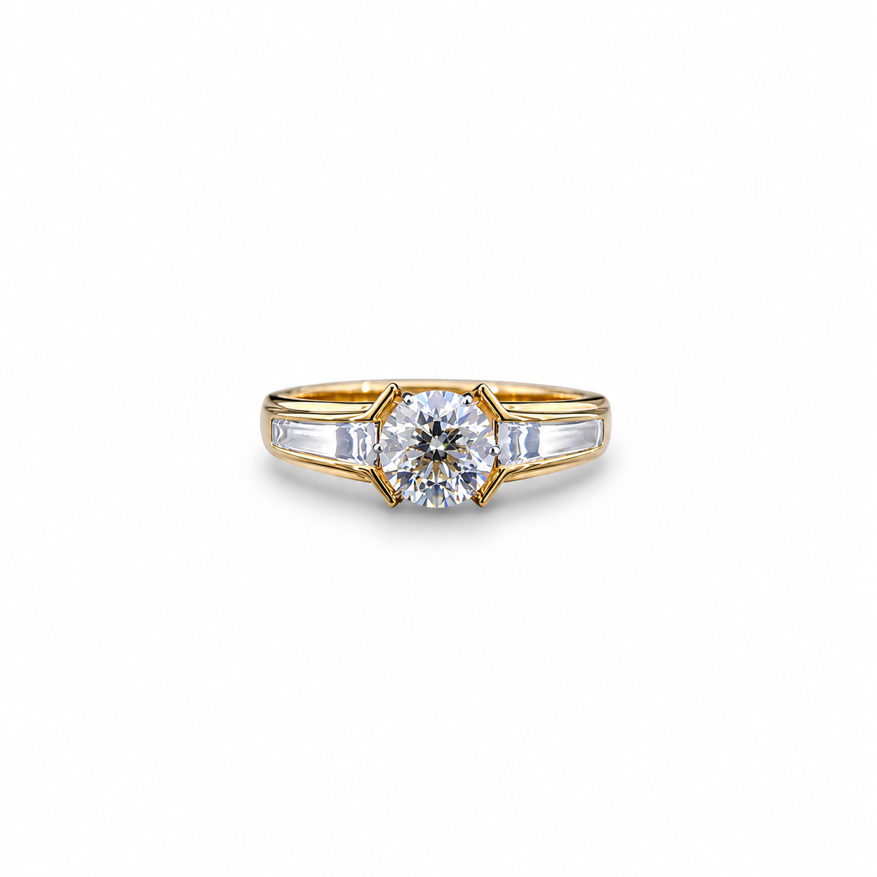 Vira Earth 14K Yellow Gold Round Diamond Men's Ring