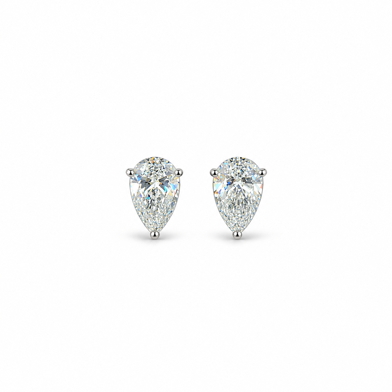 Vira Earth 14K White Gold Pear Shape Diamond Earrings