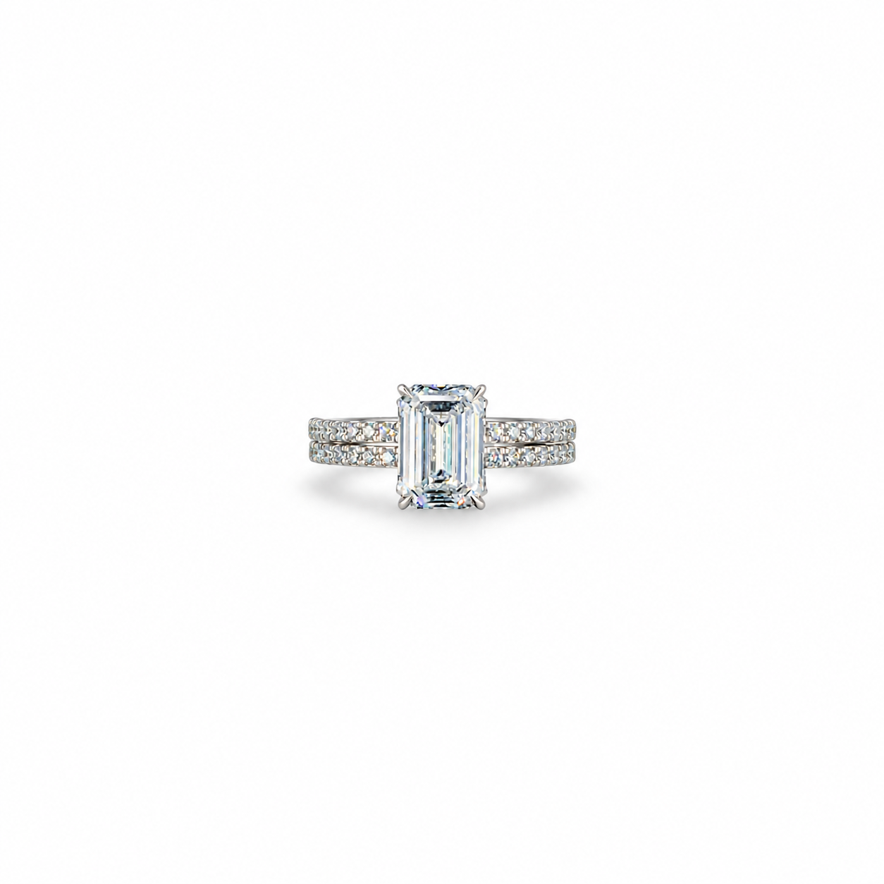 Emerald Cut Lab Grown Diamond Engagement Ring