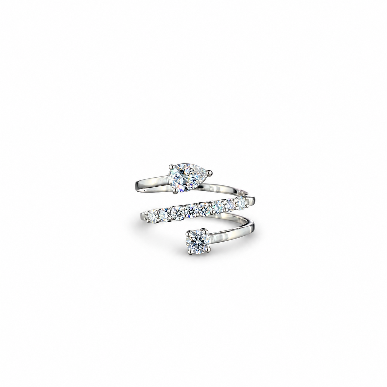 Modern Open Wrap Lab Grown Diamond Ring