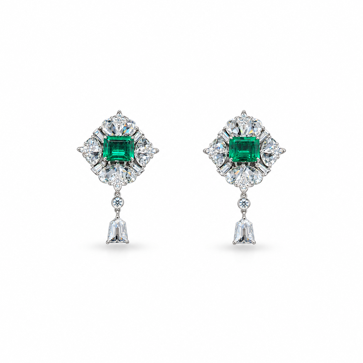 Vira Earth 14K White Gold Diamond Earrings