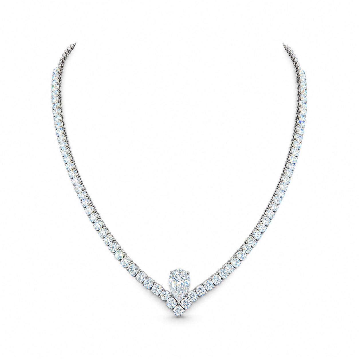 Vira Earth 14K White Gold Pear Shape Diamond Necklace