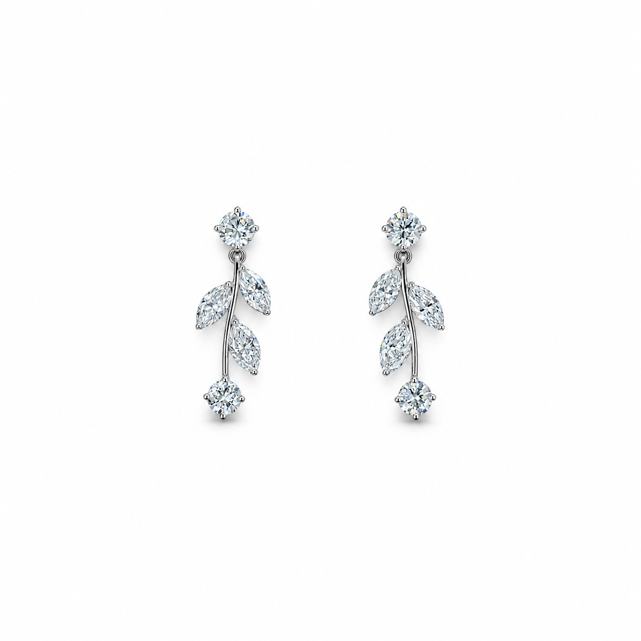 Vira Earth 14K White Gold Diamond Earrings
