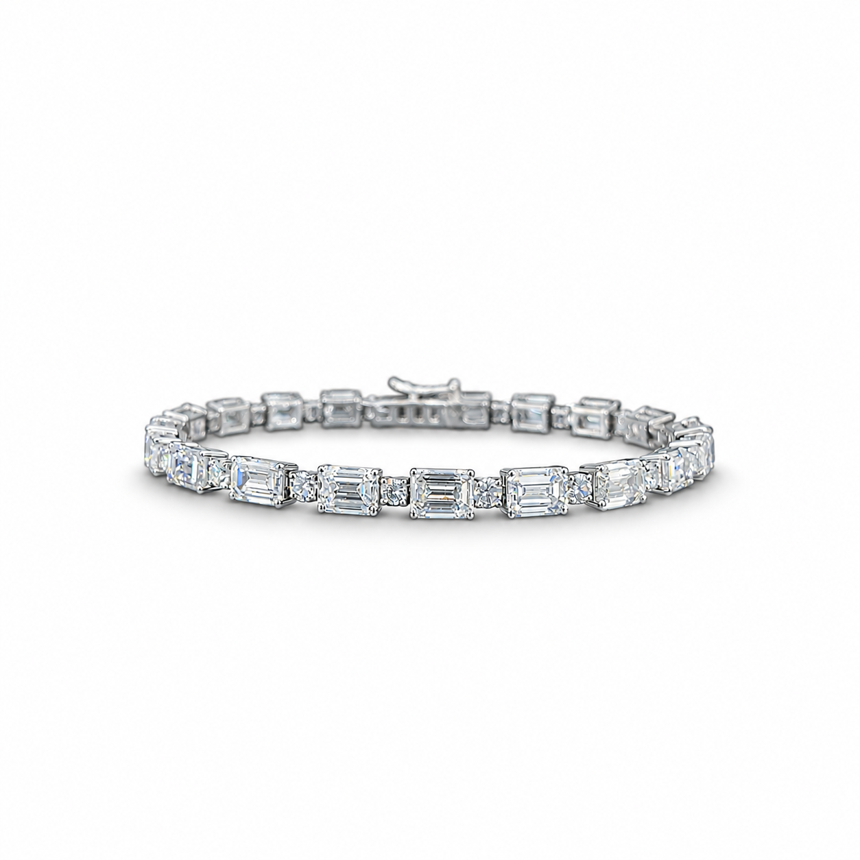 Emerald Cut Diamond Tennis Bracelet