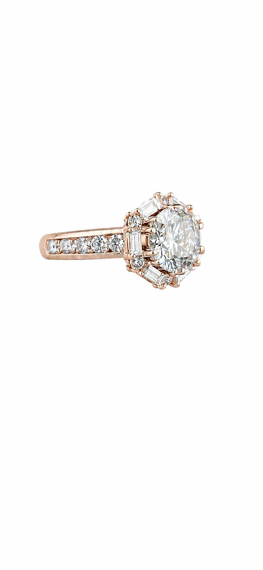 Luxury Cushion Cut Lab Grown Diamond Solitaire Ring in 14K ROSE Gold
