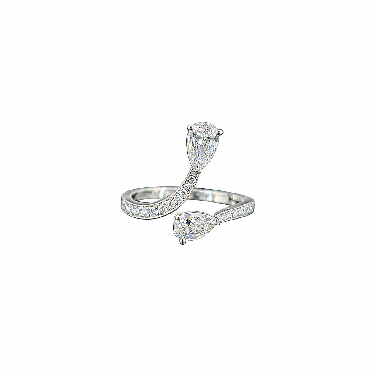 Pear Cut Lab Grown Diamond Bypass Ring