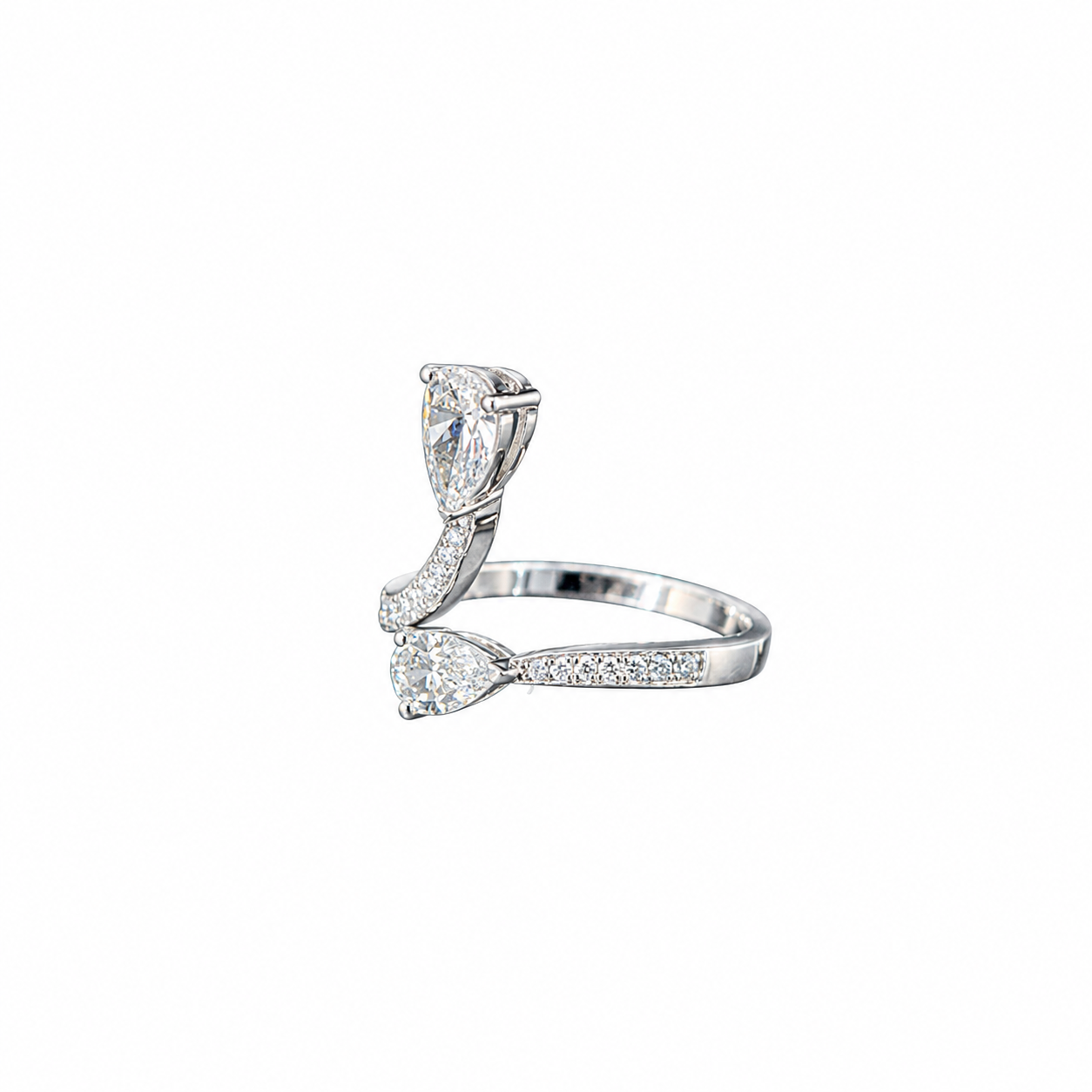 Pear Cut Lab Grown Diamond Bypass Ring