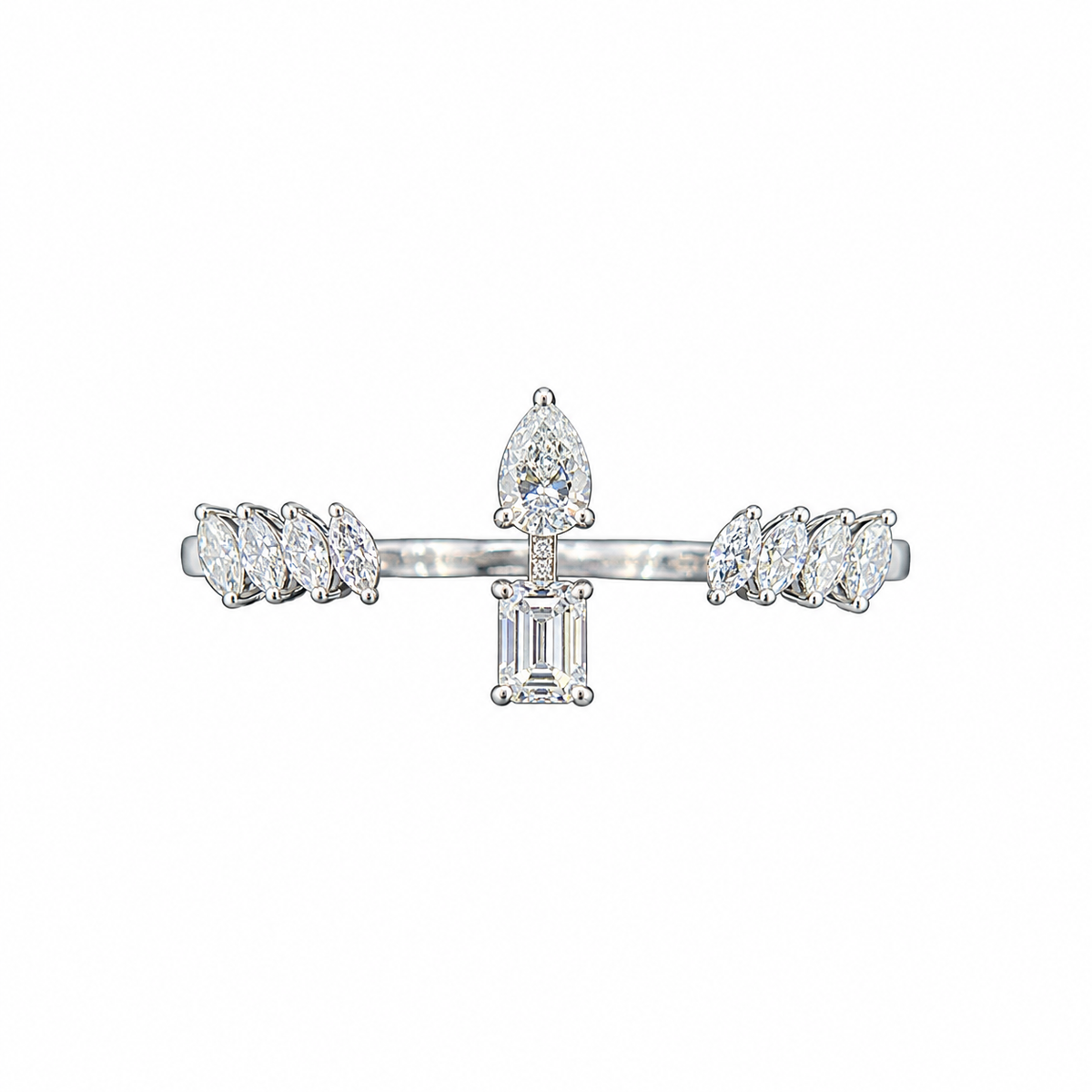 Multi-Shape Lab-Grown Diamond Twin Finger Ring