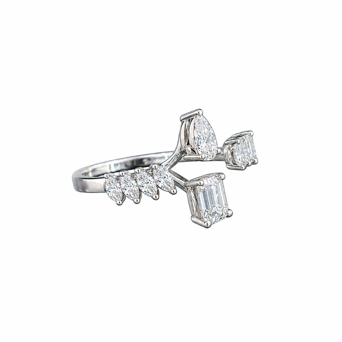 Multi-Shape Lab-Grown Diamond Twin Finger Ring