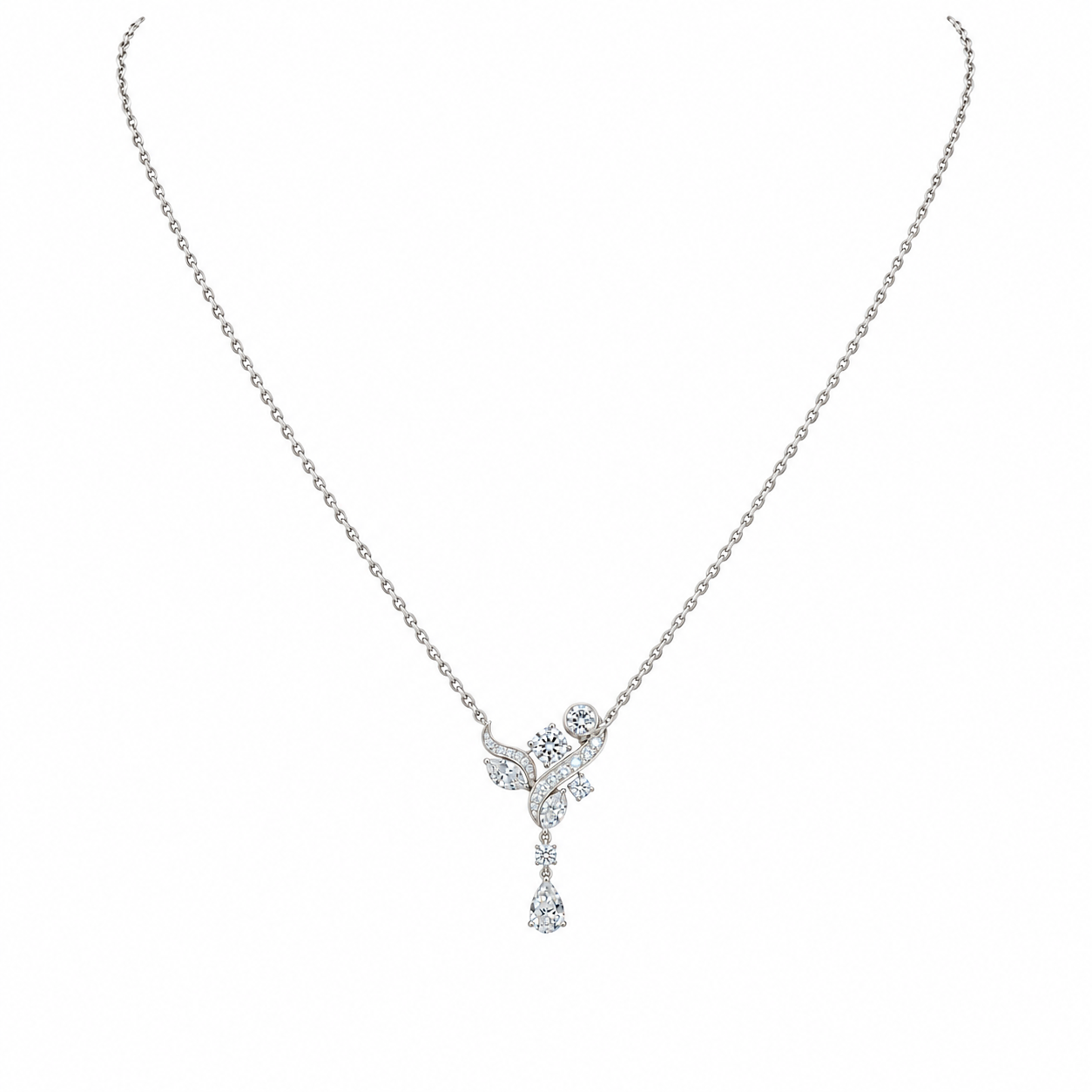 Elegant Diamond Drop Pendant with Chain