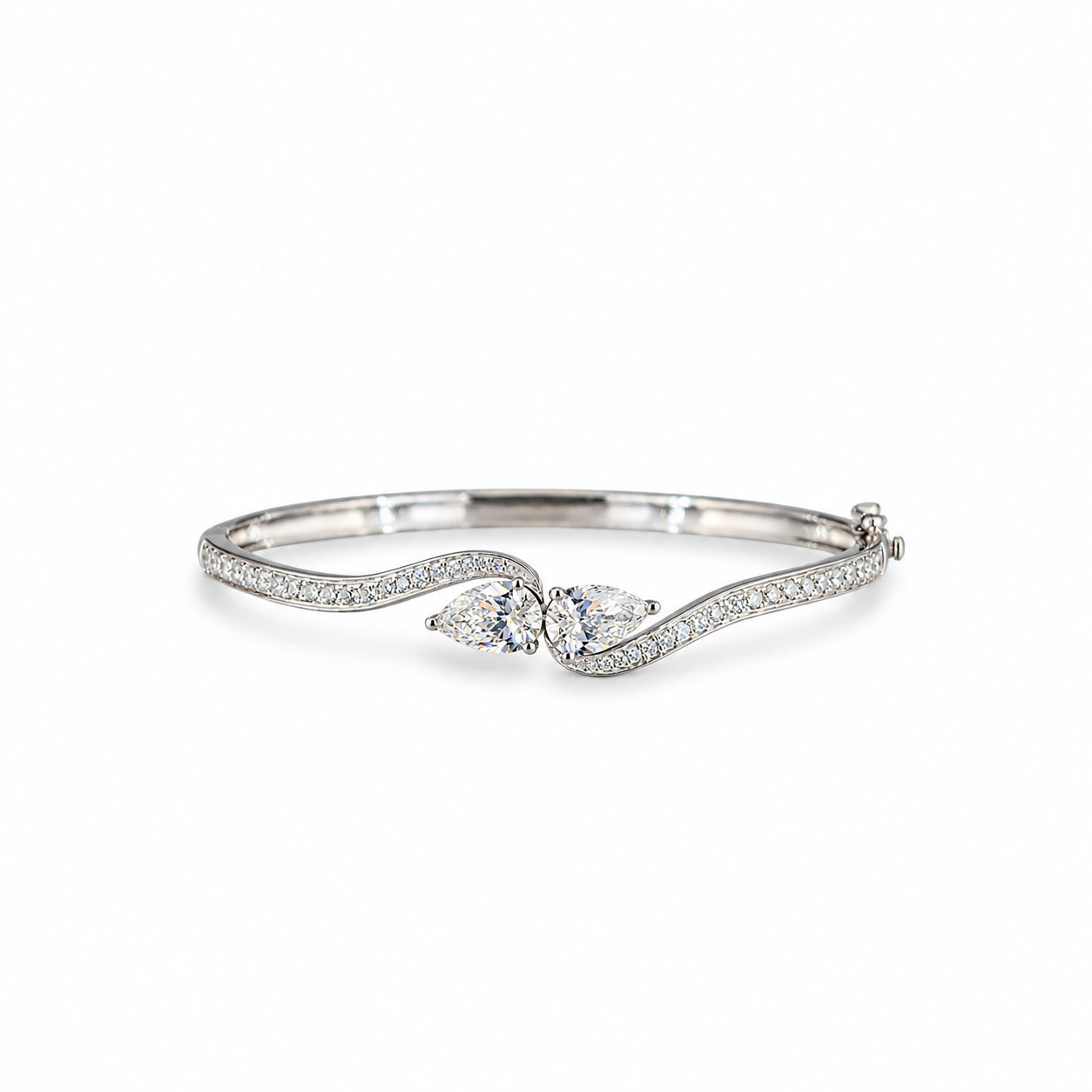 Vira Earth 14K White Gold Pear Shape Diamond Bracelet