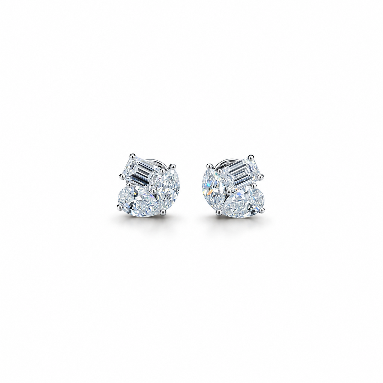 Vira Earth 14K White Gold Diamond Earrings