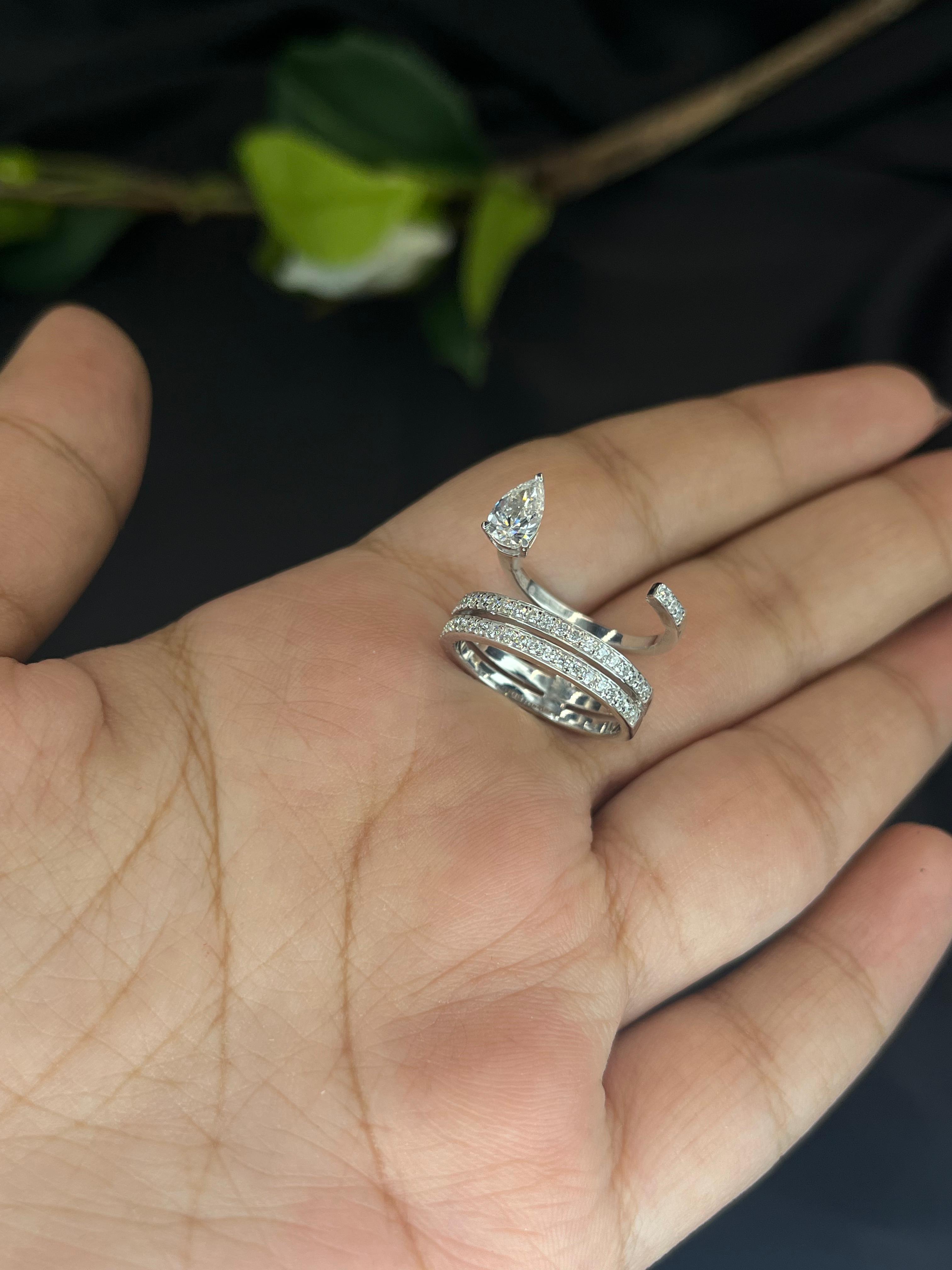 14K White Gold Diamond Engagement Ring for Women