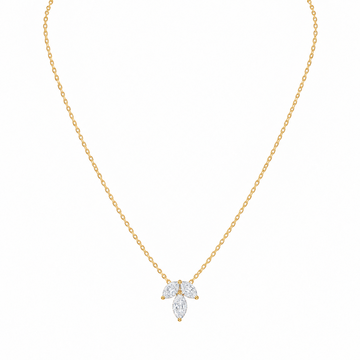 Dainty Diamond Leaf Necklace for Women