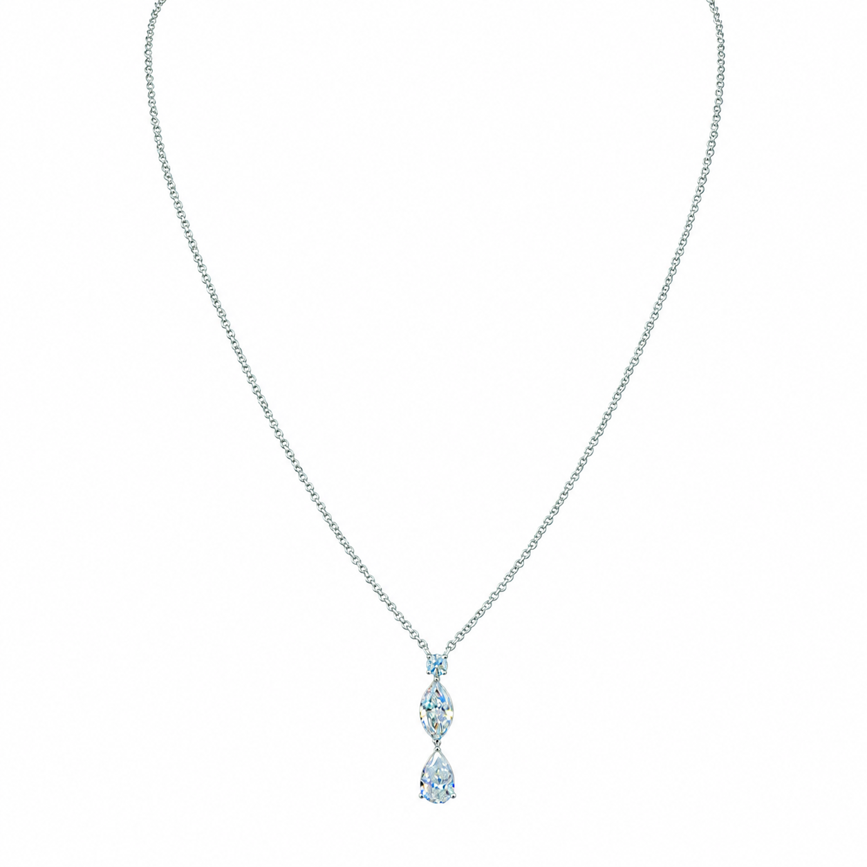 Diamond Drop Pendant Necklace for Women