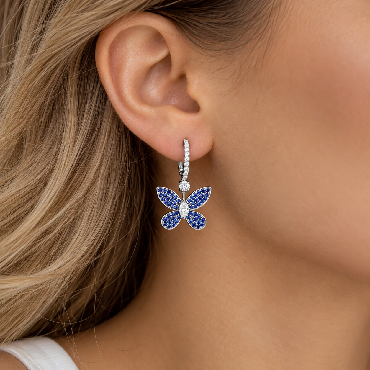 Vira Earth 14K White Gold Diamond Earrings