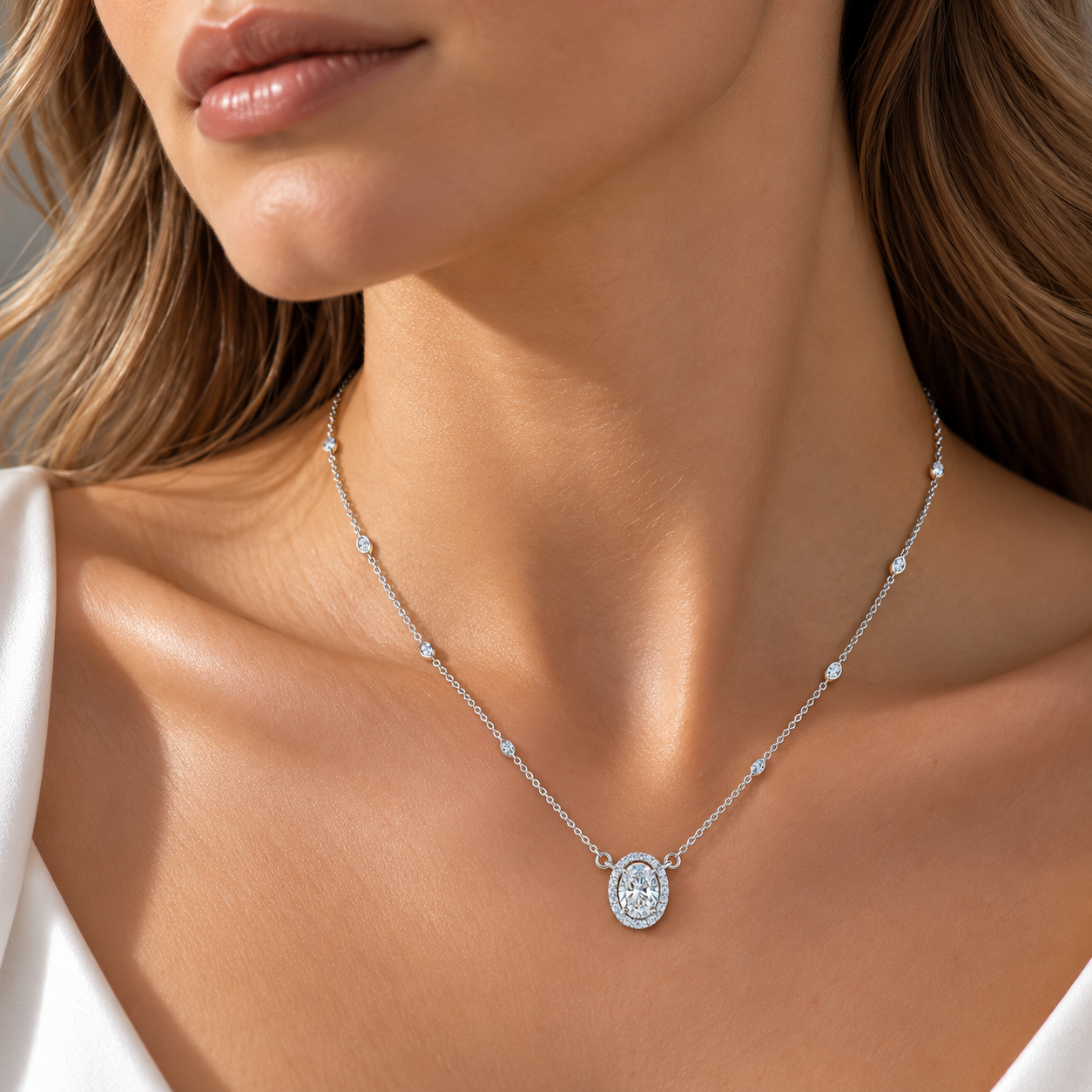 Vira Earth 14K White Gold Diamond Pendant