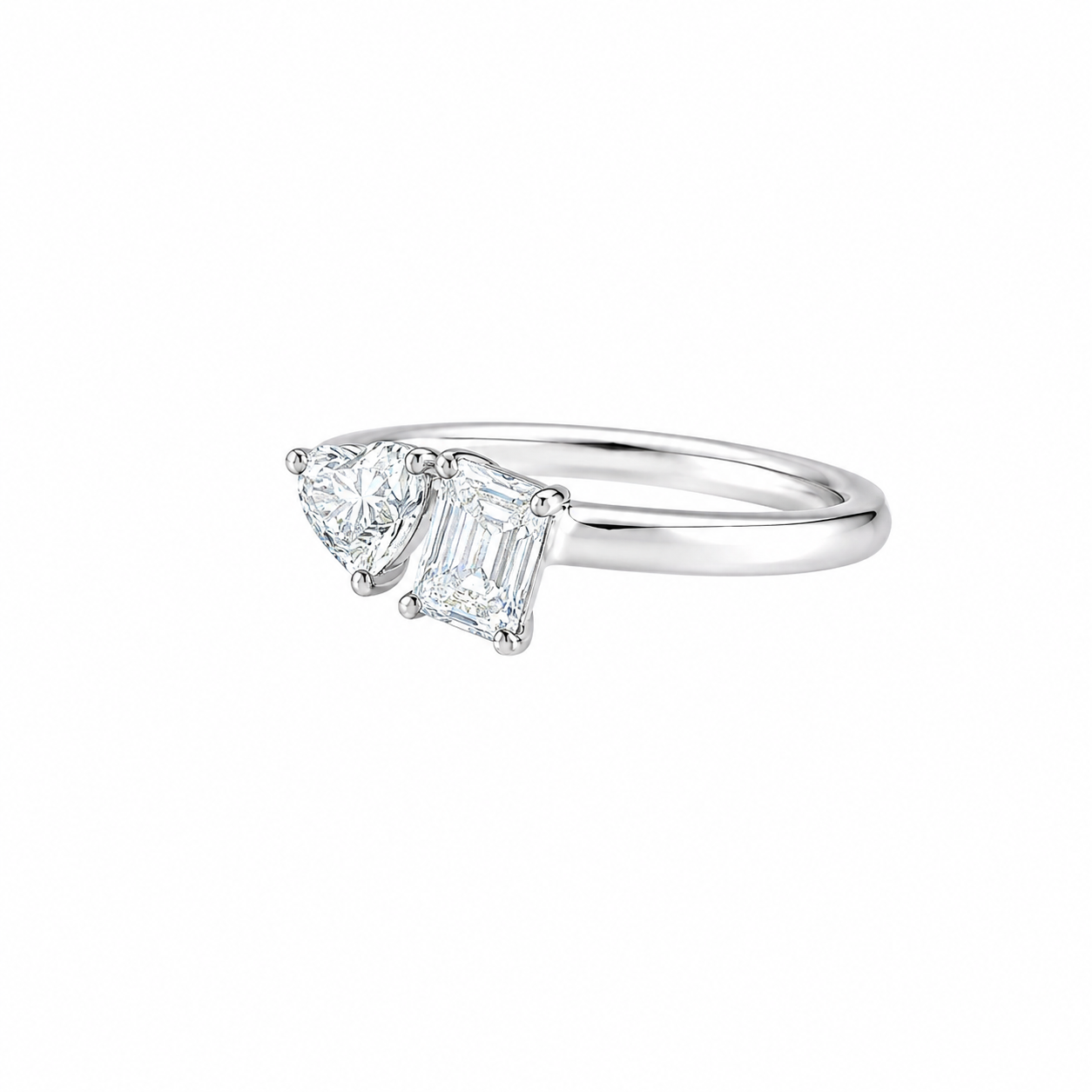Pear & Princess Cut Lab Grown Diamond Toi et Moi Engagement Ring