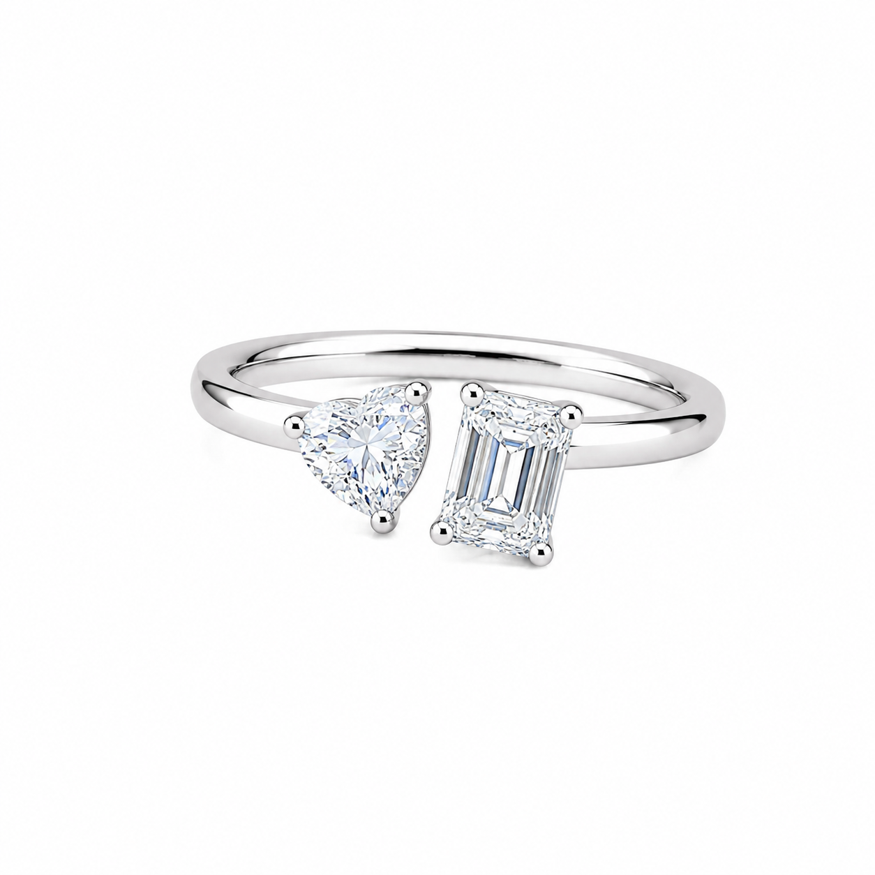 Pear & Princess Cut Lab Grown Diamond Toi et Moi Engagement Ring