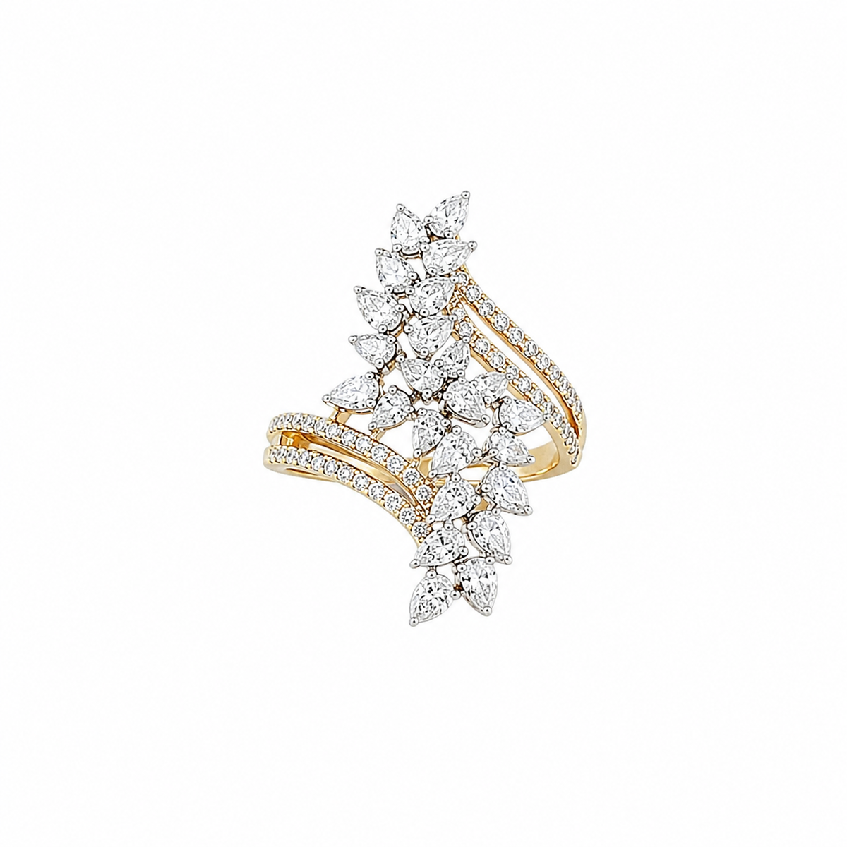 Elegant Nature Inspired Diamond Wrap Ring for Women