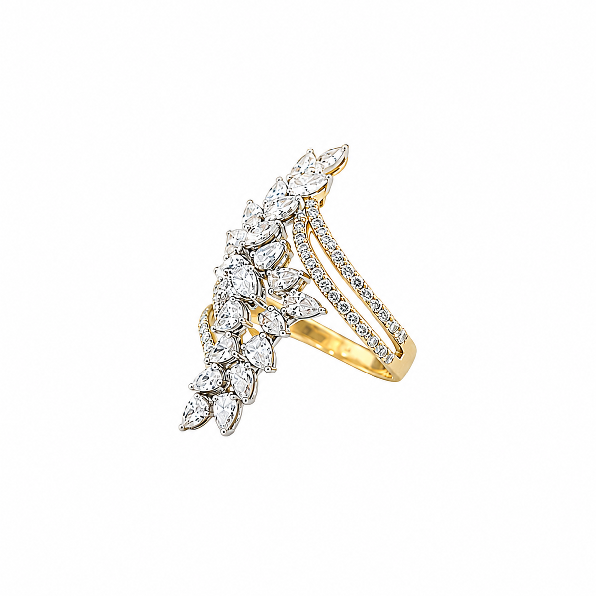 Elegant Nature Inspired Diamond Wrap Ring for Women