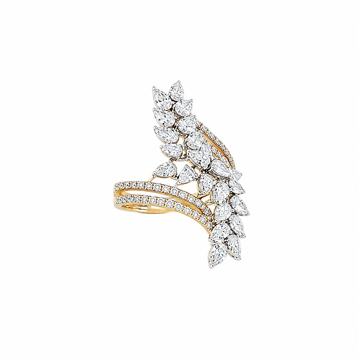 Elegant Nature Inspired Diamond Wrap Ring for Women